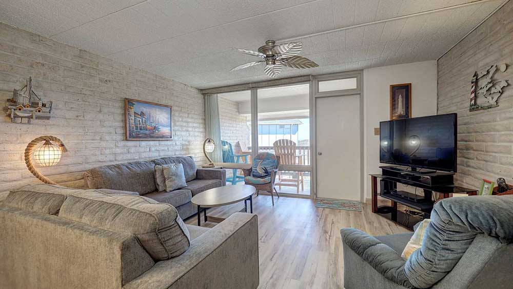 living room at 1-bedroom condo in port aransas