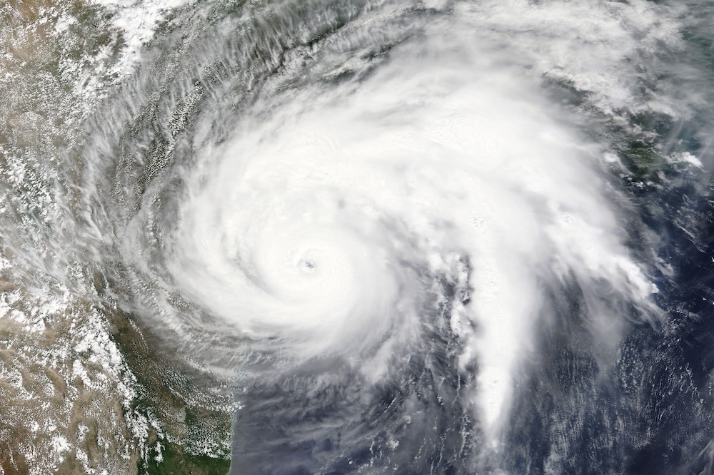 Hurricane Harvey is heading towards Houston, Texas - Elements of this image furnished by NASA